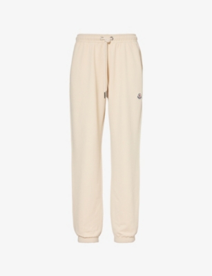 MONCLER: Brand-patch relaxed-fit high-rise cotton-jersey jogging bottoms