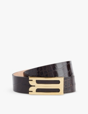 VICTORIA BECKHAM: Jumbo Frame buckle-embellished leather belt