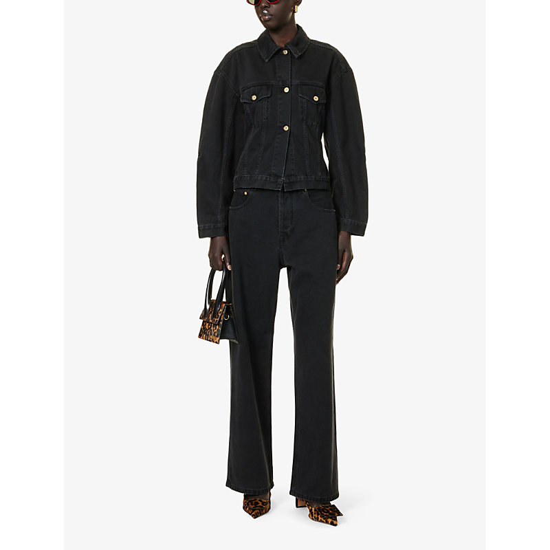 Shop Jacquemus Women's Black La Veste De-nimes Denim Jacket