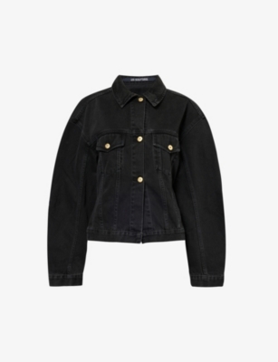 Shop Jacquemus La Veste De-nimes Denim Jacket In Black