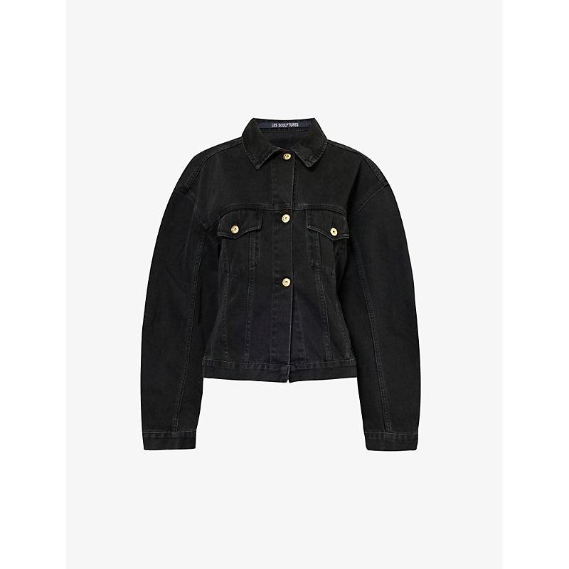 Shop Jacquemus La Veste De-nimes Denim Jacket In Black