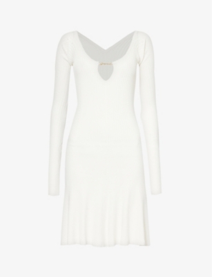 JACQUEMUS: Pralu logo-plaque long-sleeve woven mini dress