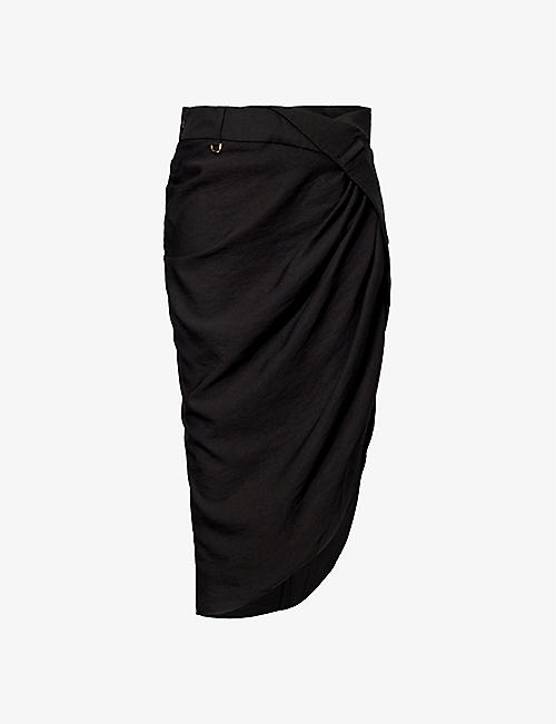JACQUEMUS: Saudade asymmetric woven mini skirt