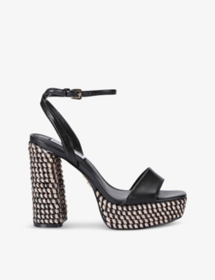STEVE MADDEN: La Verne metallic-weave faux-leather sandals