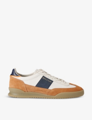 Mens Paul Smith Dover Brand-Print Leather Low-Top Trainers