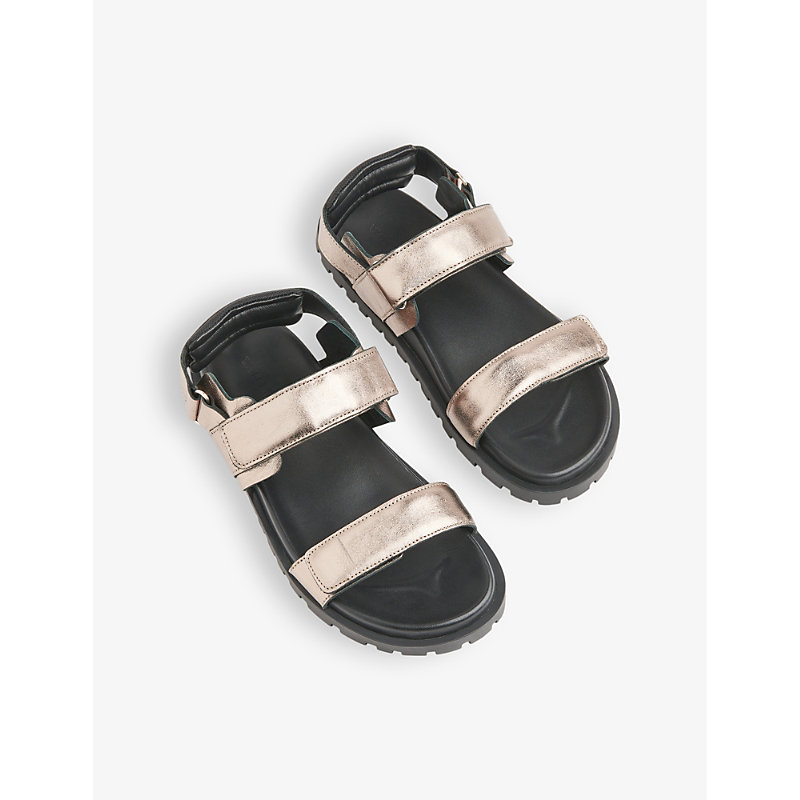 Shop Whistles Women's Barely Black Ria Double-strap Leather Sandals