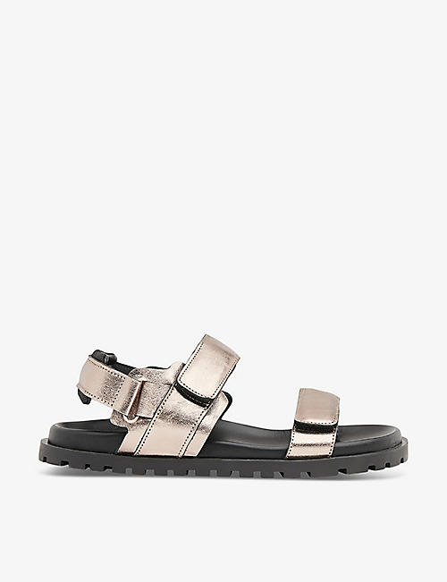 WHISTLES: Ria double-strap leather sandals