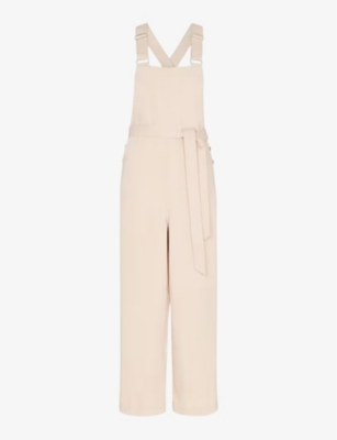 Whistles Womens Cream Blake Sleeveless Cotton Dungarees In Cream