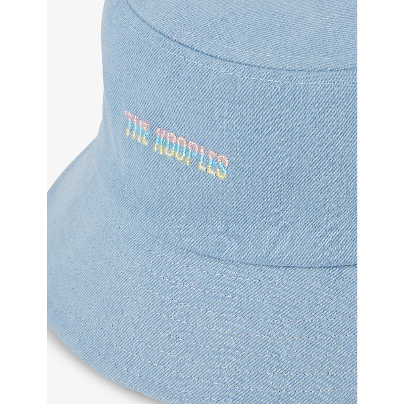 Shop The Kooples Women's Denim Indigo Logo-embroidered Denim Bucket Hat