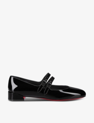 Shop Christian Louboutin Women's Black Sweet Jane Patent-leather Heeled Pumps