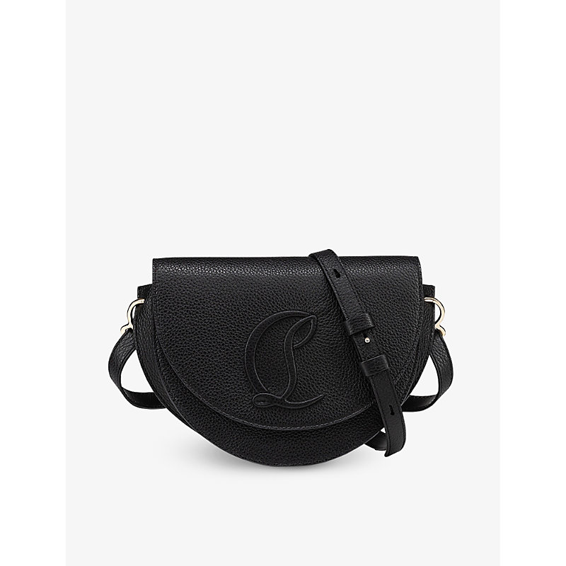 Shop Christian Louboutin Women's Black By My Side Leather Shoulder Bag