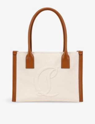 CHRISTIAN LOUBOUTIN: By My Side small cotton-canvas and leather tote bag