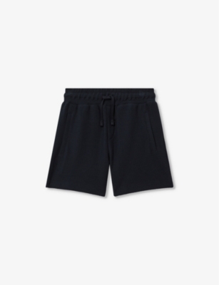 Shop Reiss Hester Textured-weave Cotton Shorts 3-14 Years In Navy
