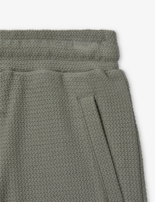 Shop Reiss Boys Pistachio Kids Hester Textured-weave Cotton Shorts 3-14 Years