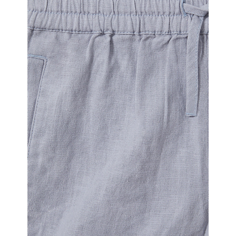 Shop Reiss Boys Soft Blue Kids Acen Drawstring-waist Linen Shorts 3-14 Years
