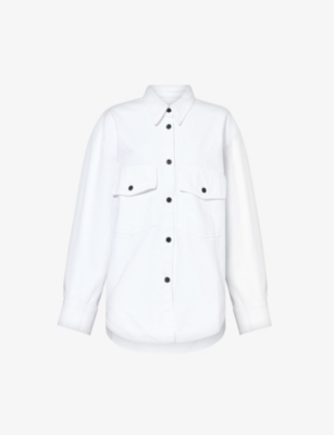 Shop Khaite Mahmet Relaxed-fit Denim Shirt In White