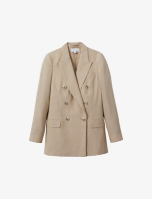 REISS: Sadie relaxed-fit double-breasted wool blazer
