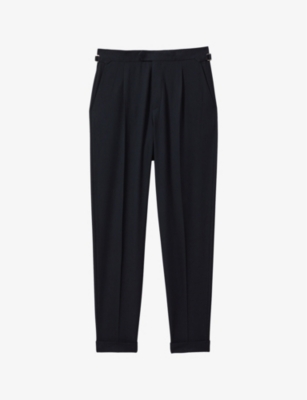 REISS: Bridge side-adjuster textured stretch-woven trousers