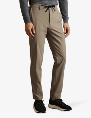 REISS: Split drawstring-waist straight-leg stretch-woven trousers