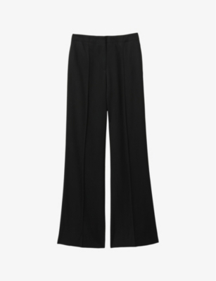 Reiss Womens Black Tansey Wide-leg High-rise Stretch-woven Trousers