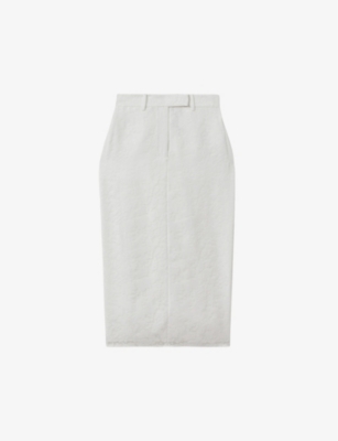【海外限定】REISSスカート☆Denva Burnout Floral Midi Skirt i Buy Reiss Ivory Denva Burnout Floral Midi Skirt from the