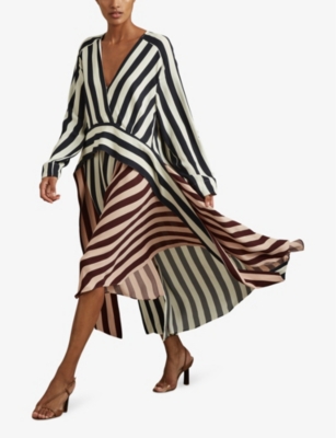 Nola striped woven midi dress
