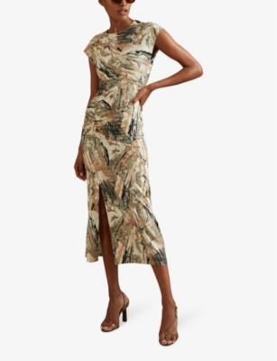 Lennia abstract-print stretch-jersey midi dress