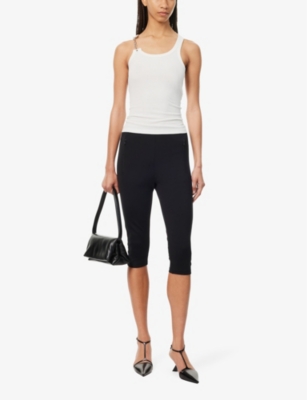 Shop Wardrobe.nyc Women's Black Zip-pocket Stretch-woven Cropped Leggings