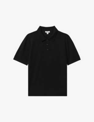 REISS: Manor half-button slim-fit merino-wool polo shirt