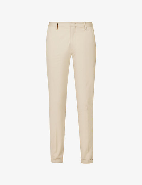 PAUL SMITH: Slim-fit tapered-leg cotton-blend trousers