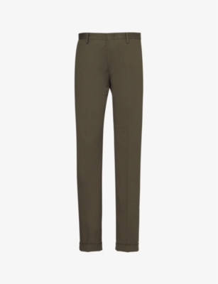 PAUL SMITH: Slim-fit straight-leg stretch-organic-cotton trousers