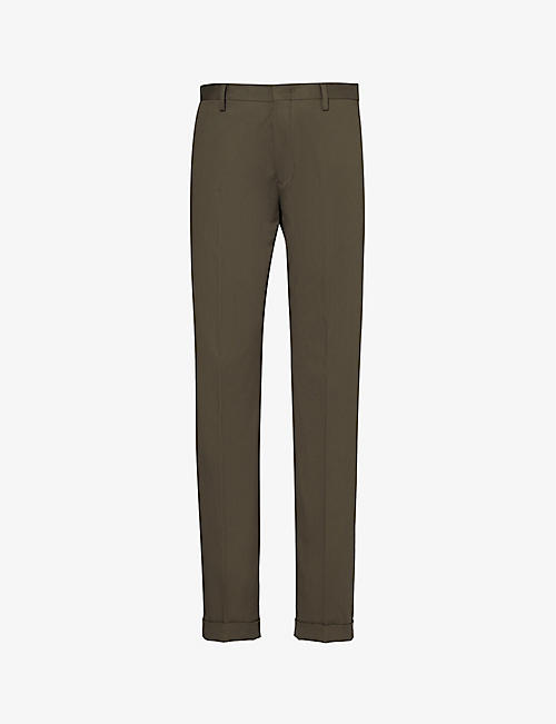 PAUL SMITH: Slim-fit straight-leg stretch-organic-cotton trousers