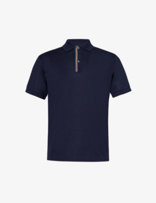PAUL SMITH: Striped-placket regular-fit cotton polo shirt