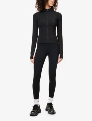 Adanola Womens Black Ultimate High-neck Stretch-woven Jacket In Black