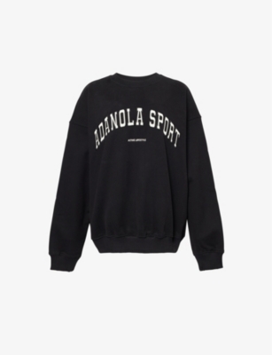 ADANOLA: Oversized-fit logo-embroidered organic-cotton sweatshirt