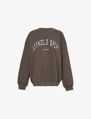 ADANOLA: Oversized-fit logo-embroidered organic-cotton sweatshirt