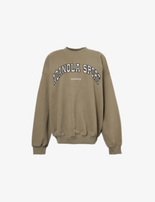 ADANOLA: Logo-embroidered relaxed-fit  organic-cotton sweatshirt