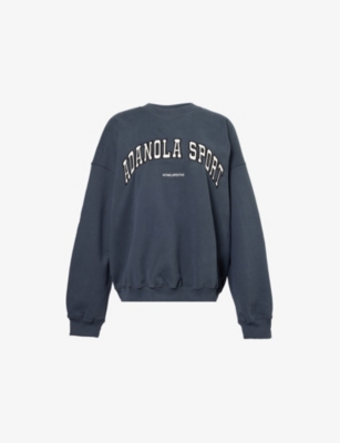 ADANOLA: Logo-embroidered relaxed-fit organic-cotton sweatshirt