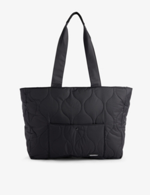 Quilted logo-print recycled-nylon tote bag