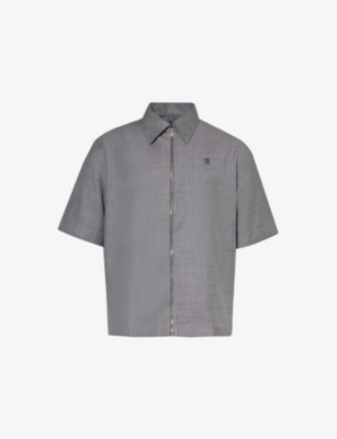 GIVENCHY: 4G logo-plaque wool shirt