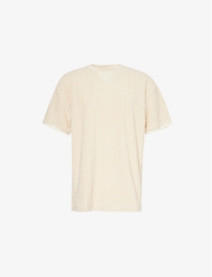 Givenchy Mens Ivory 4g Terry-textured Cotton-blend T-shirt