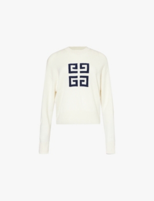 GIVENCHY 4G intarsia relaxed fit cashmere jumper Selfridges