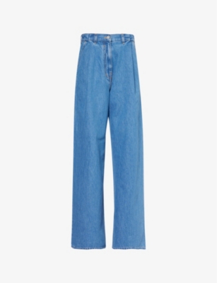 GIVENCHY: Relaxed-fit wide-leg mid-rise denim trousers