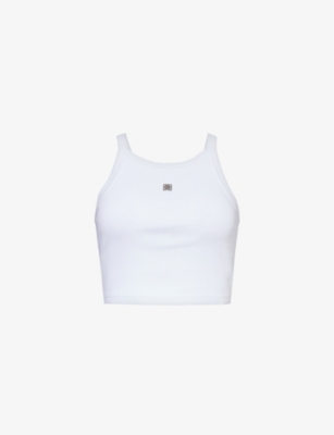 GIVENCHY: 4G logo-plaque stretch-cotton jersey top