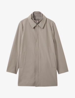 REISS: Logan funnel-neck regular-fit stretch-nylon coat