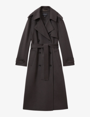 Reiss Charcoal Atelier Wool And Cashmere Trench Coat In Charcoal