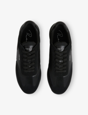 REISS: Emmett low-top leather-suede trainers