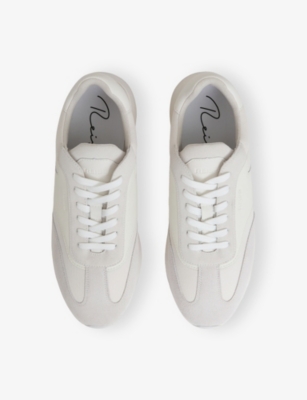 REISS: Emmett low-top leather-suede trainers
