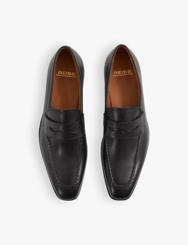Gartlett almond-toe leather loafers