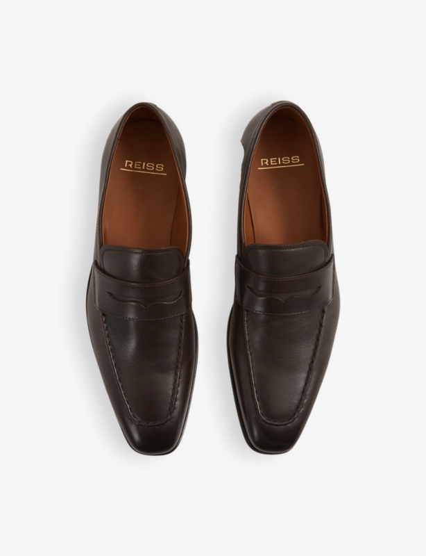 Gartlett almond-toe leather loafers